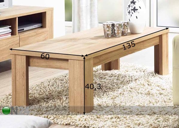 Sohvapöytä KOLL 60x135 cm mitat