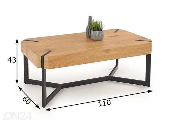 Sohvapöytä Lavida 110x60 cm mitat