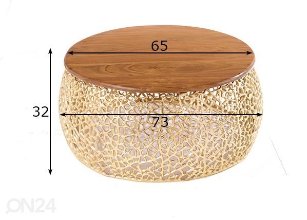 Sohvapöytä Leaf Ø 73 cm mitat