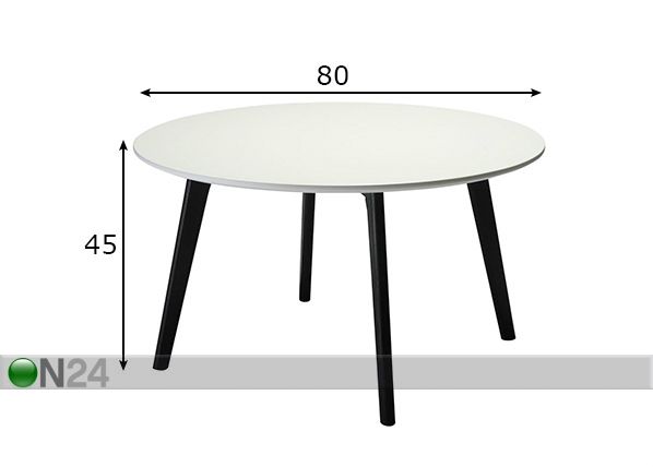 Sohvapöytä LIFE Ø80xh45 cm mitat