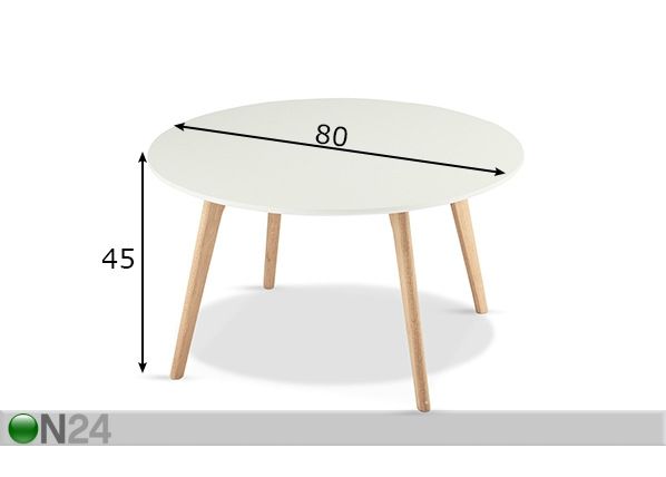 Sohvapöytä LIFE Ø80xh45 cm mitat