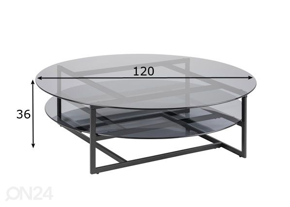 Sohvapöytä Loke Ø 120 cm mitat