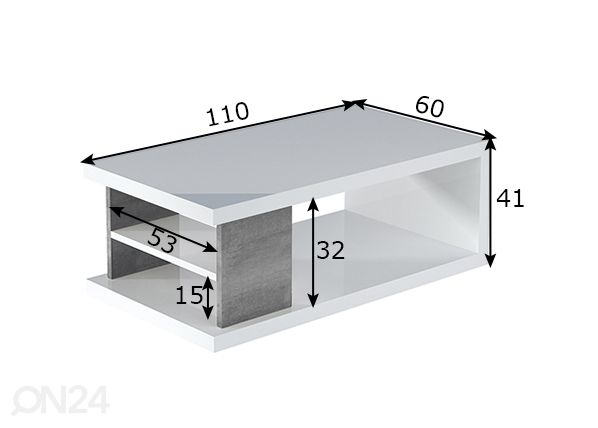 Sohvapöytä Lu mitat