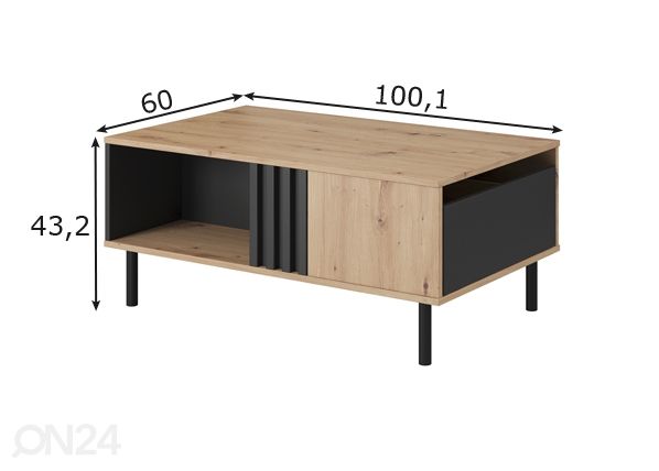 Sohvapöytä Madis F mitat