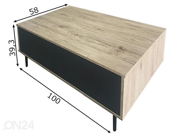 Sohvapöytä Mail Box 100x58 cm mitat