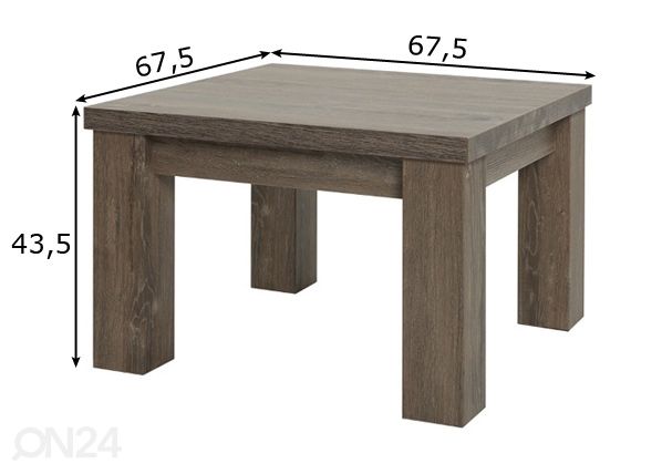 Sohvapöytä Mali 67x67 cm mitat
