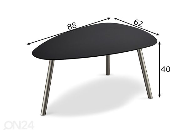 Sohvapöytä MALOU 88x62 cm mitat