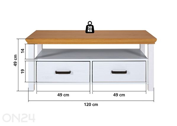 Sohvapöytä Maluno 60x120 cm