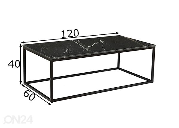 Sohvapöytä Marble 120 cm mitat