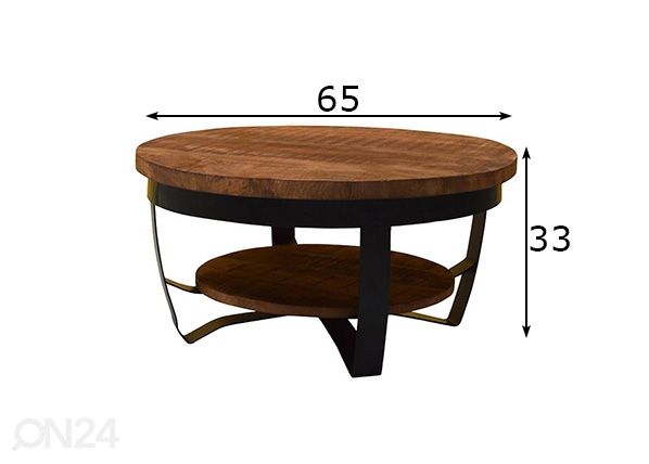 Sohvapöytä Mark Ø 65 cm mitat