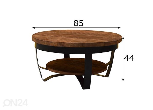 Sohvapöytä Mark Ø 85 cm mitat