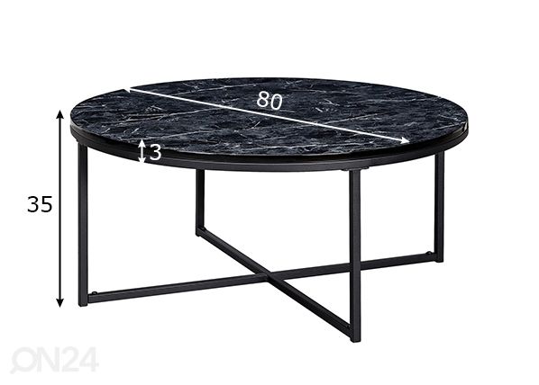 Sohvapöytä Marmor, musta mitat