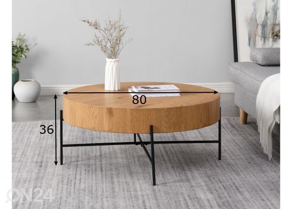 Sohvapöytä Mason Ø 80 cm mitat