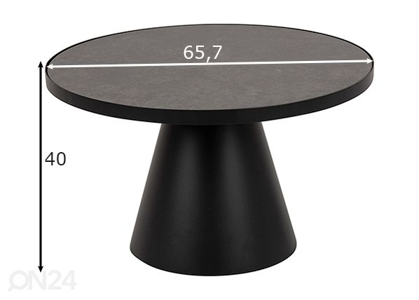 Sohvapöytä Miami Ø65,7 cm mitat
