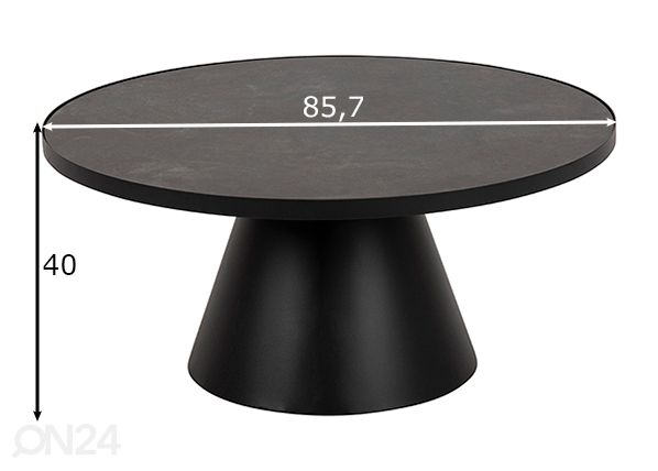 Sohvapöytä Miami Ø85,7 cm mitat
