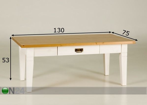 Sohvapöytä Monaco 130x75 cm mitat