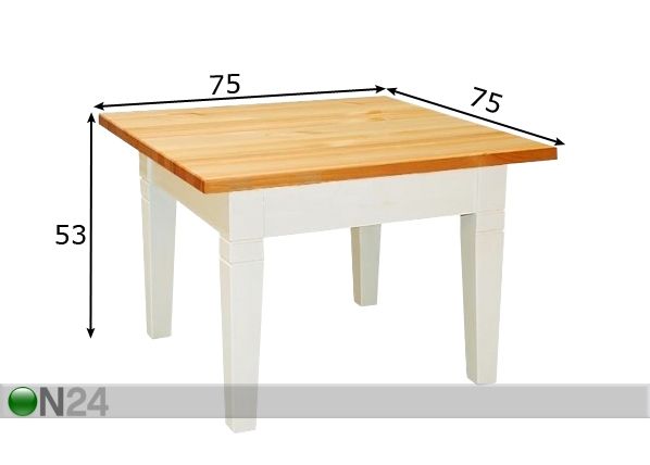 Sohvapöytä MONACO 75x75 cm mitat