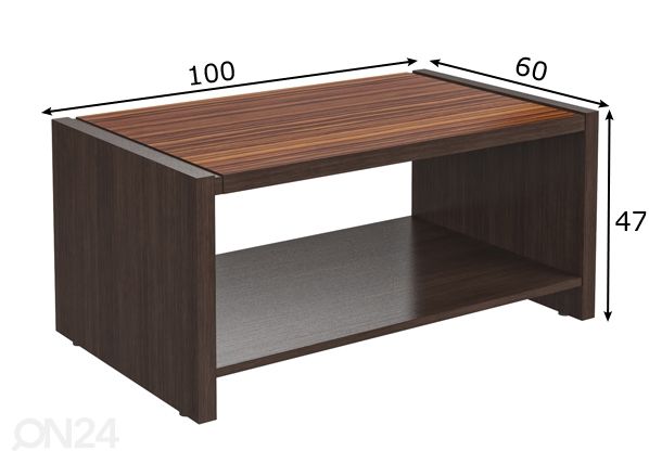 Sohvapöytä Morris 100x60 cm mitat