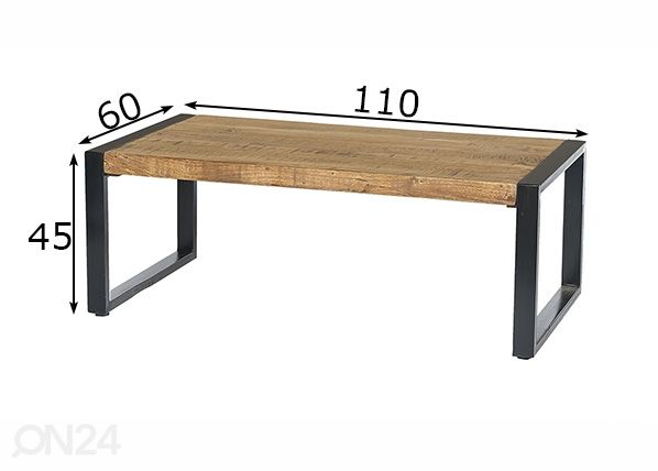 Sohvapöytä Nairobi 110x60 cm mitat