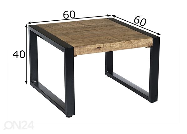 Sohvapöytä Nairobi 60x60 cm mitat