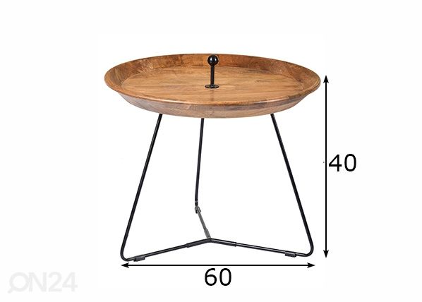 Sohvapöytä Nancy Ø 60 cm mitat