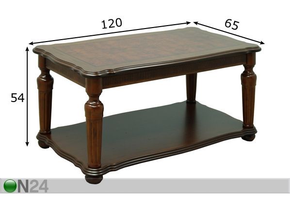 Sohvapöytä NATALI 65x120 cm mitat
