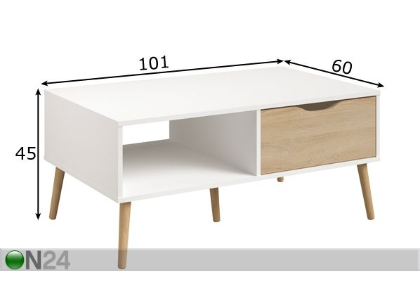 Sohvapöytä Norsk mitat