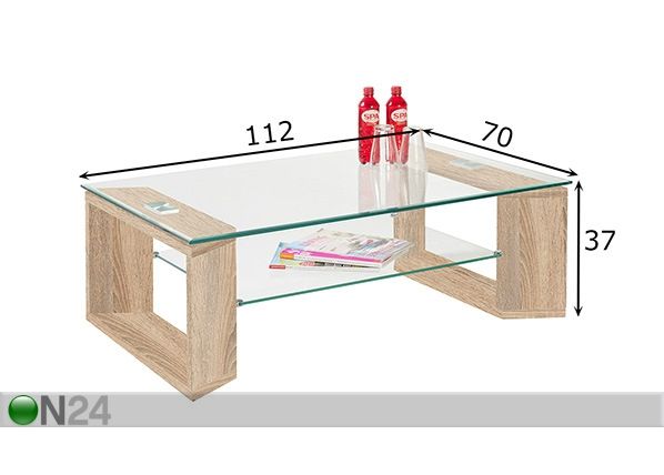 Sohvapöytä OCHO mitat