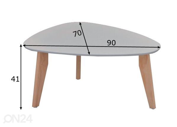 Sohvapöytä ODENSE-3 mitat