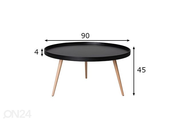 Sohvapöytä Opus Ø 90 cm mitat