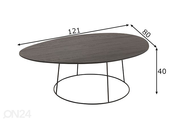 Sohvapöytä Oval mitat
