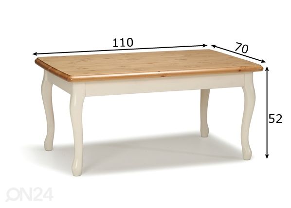 Sohvapöytä PAROONI mitat