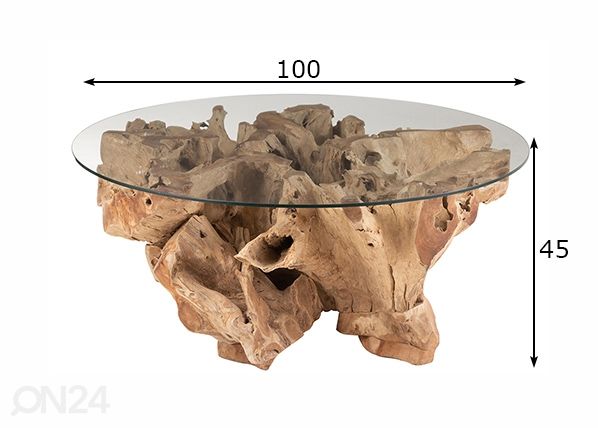 Sohvapöytä Raoul Ø 100 cm mitat