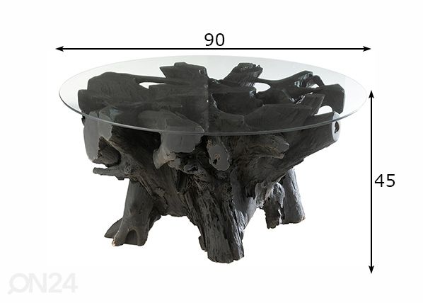 Sohvapöytä Raoul Ø 90 cm mitat