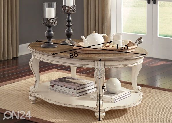 Sohvapöytä Realyn 120x86 cm mitat