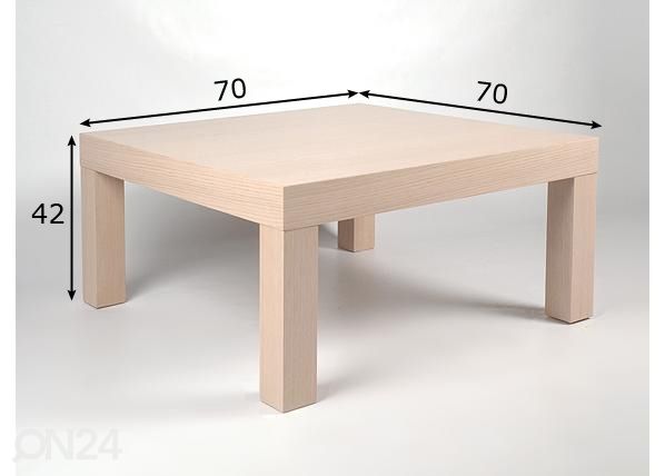 Sohvapöytä RUUT 70x70 cm mitat