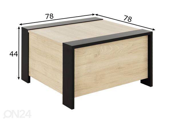 Sohvapöytä säilytystilalla Aurora mitat