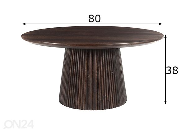 Sohvapöytä Salvator Ø 80 cm mitat