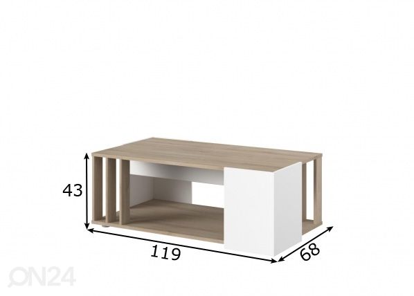 Sohvapöytä Shade 119x68 cm mitat