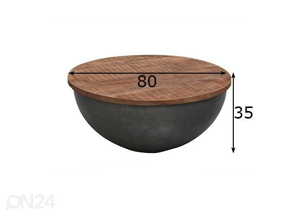 Sohvapöytä Suzan Ø 80 cm mitat
