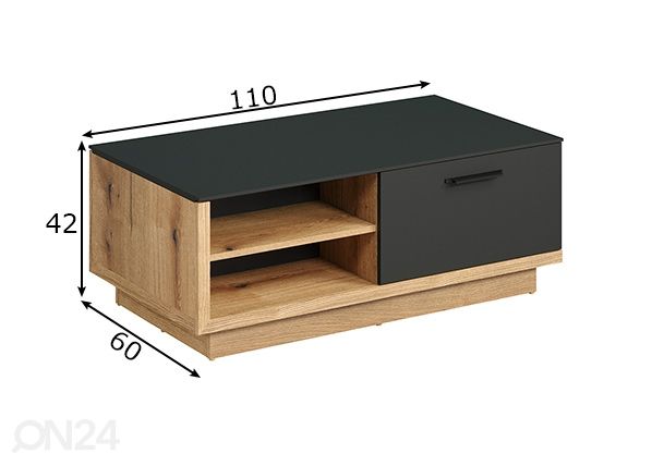Sohvapöytä Synnax 110x60 cm mitat