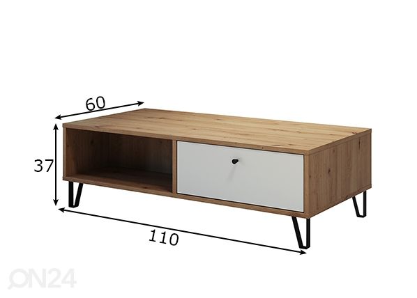 Sohvapöytä Touch mitat