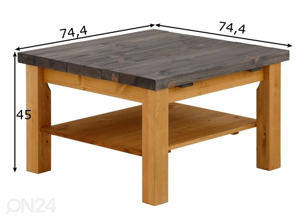 Sohvapöytä Trinidad 70x70 cm mitat