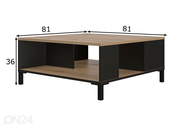 Sohvapöytä Trust 81x81 cm mitat