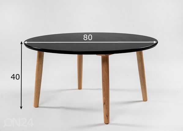 Sohvapöytä Veneto Ø 80 cm mitat