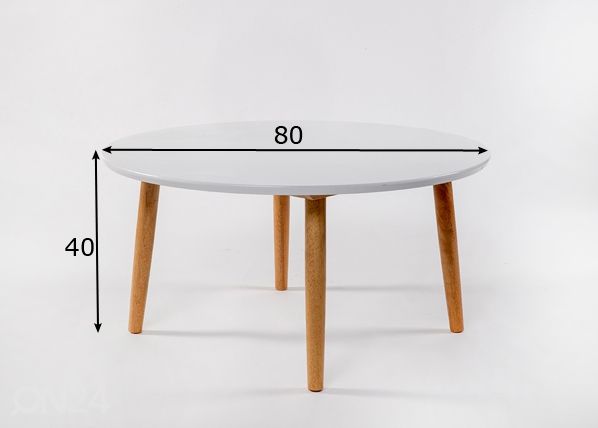 Sohvapöytä Veneto Ø 80 cm mitat