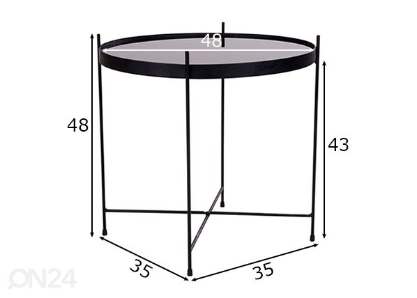 Sohvapöytä Venezia Ø48 cm mitat