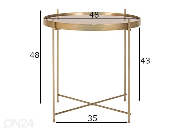 Sohvapöytä Venezia Ø48 cm mitat