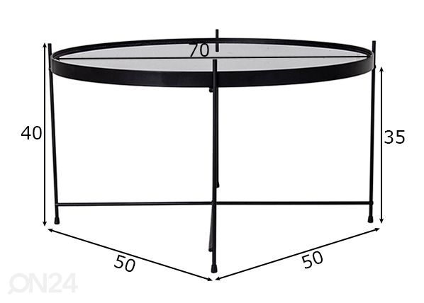 Sohvapöytä Venezia Ø70 cm mitat