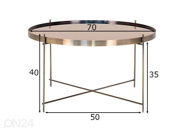 Sohvapöytä Venezia Ø70 cm mitat
